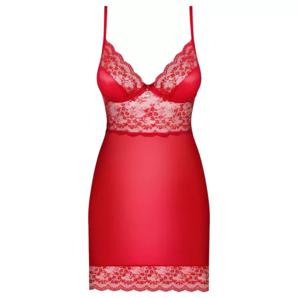 Obsessive Lovica - babydoll met kant en string - rood