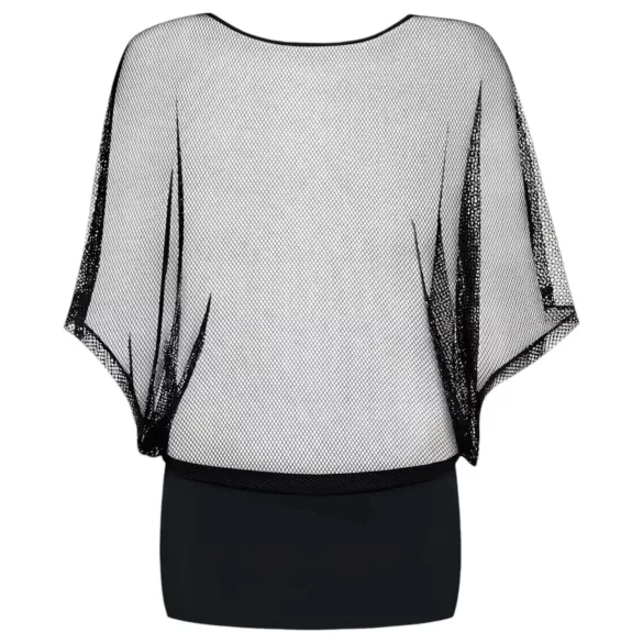 Obsessive Punker - doorzichtig minijurkje met string - zwart - L/XL