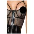 Noir - lakleren jurkje met netstof inzet - zwart - XL