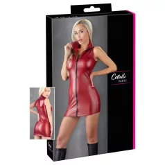   Cottelli Party - glanzende, mouwloze minijurk met ritssluiting (rood) - M