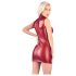 Cottelli Party - glanzende, mouwloze minijurk met rits (rood) - XL