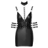 Cottelli Bondage - halter nek mini jurk - glanzend - zwart - M