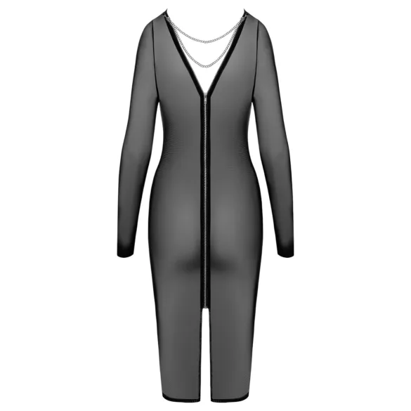 Cottelli Party - transparante jurk - met ritssluiting - zwart