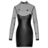 Noir - jurkje met transparante top - glanzend - zwart - L