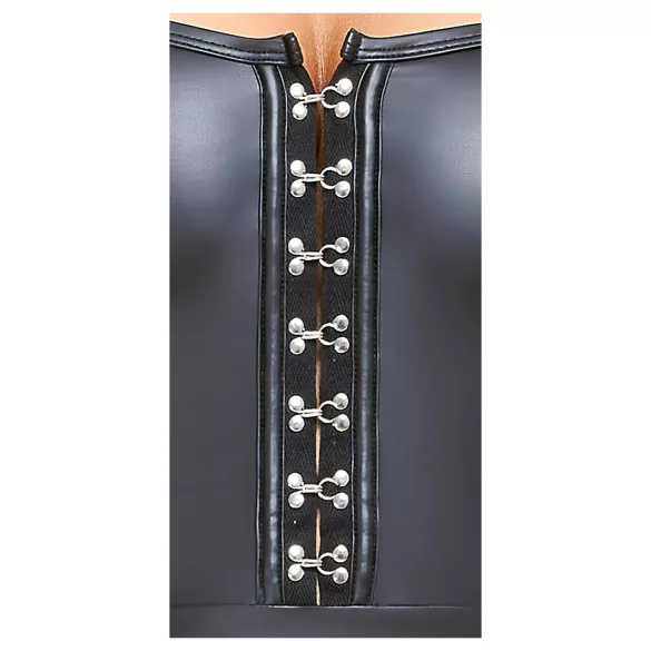 Cottelli - glanzende minijurk - geplooide rok - zwart - M