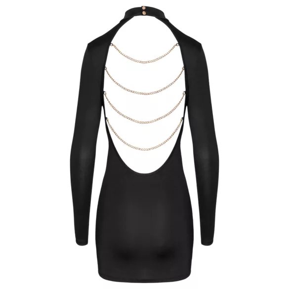 Cottelli - minijurk met open rug - kettingdetail - zwart - M