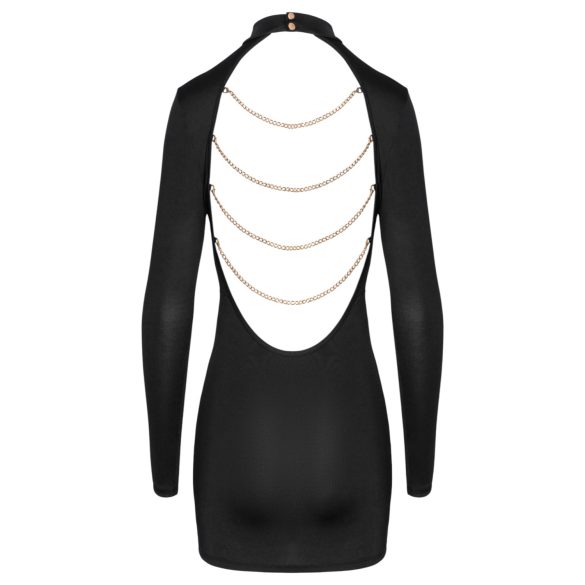 Cottelli - minijurk met open rug - kettingdetail - zwart - L