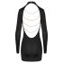Cottelli - minijurk met open rug - kettingdetail - zwart - L