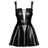 Noir - Mini-jurk met vetersluiting vooraan (zwart)