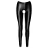 Noir - open, glanzende leggings (zwart) - M