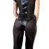 Cottelli - catsuit met korte mouwen - glanzend zwart - XL