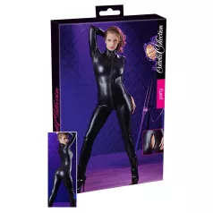 Cottelli - jumpsuit dames - lange mouw - glanzend zwart