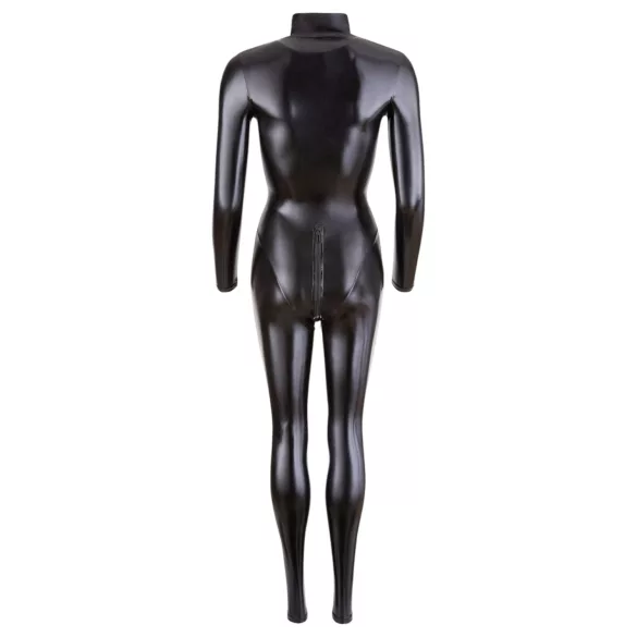 Cottelli - jumpsuit dames - lange mouw - glanzend zwart