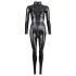 Cottelli - jumpsuit dames - lange mouw - glanzend zwart - L