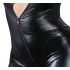 Cottelli Plus Size - glanzende jumpsuit met lange mouwen - zwart