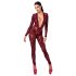 Noir Kink Royal - doorschijnende catsuit (rood)