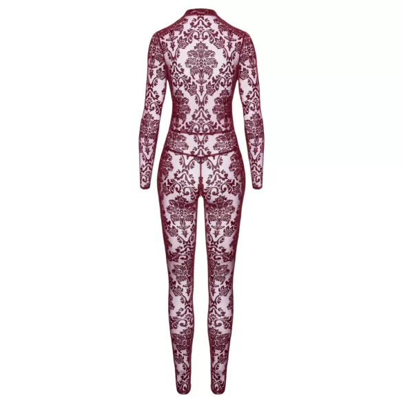 Noir Kink Royal - bodystocking - transparant - rood - M