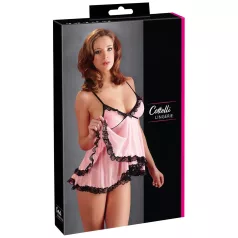 Cottelli - babydoll - kanten ruches - zwart