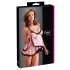 Cottelli - babydoll - kanten ruches - zwart - L