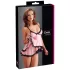 Cottelli - babydoll - kanten ruches - zwart - L