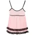 Cottelli - babydoll - kanten ruches - zwart - L