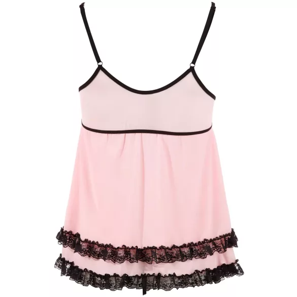 Cottelli - babydoll - kanten ruches - zwart - XXL