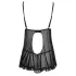 Cottelli - babydoll lingerie - transparant met ruches - zwart
