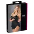 Cottelli - babydoll lingerie - transparant met ruches - zwart - XXL