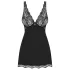 Obsessive Luvae - nachthemd met bloemenprint en strass - zwart