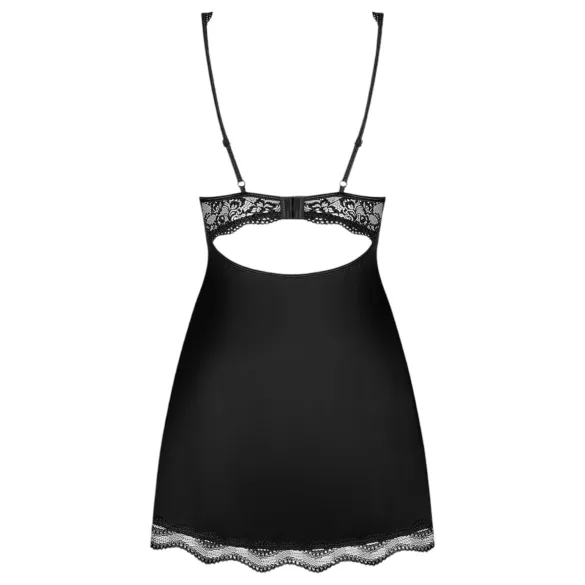 Obsessive Luvae - nachthemd met bloemenprint en strass - zwart