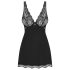 Obsessive Luvae - Bloemige, strassjurk & string (zwart) - L/XL