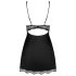 Obsessive Luvae - Bloemige, strassjurk & string (zwart) - L/XL