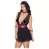 Cottelli Bondage - Halter babydoll met kant (zwart)