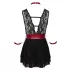 Cottelli Bondage - Halter babydoll met kant (zwart)