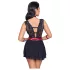 Cottelli Bondage - Halter babydoll met kant (zwart) - M