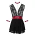 Cottelli Bondage - Halter babydoll met kant (zwart) - M
