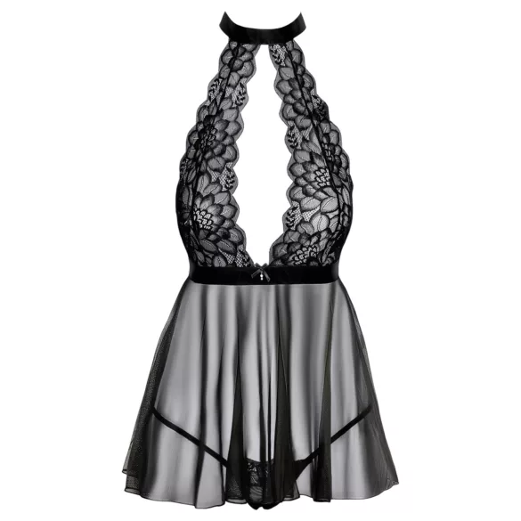 Kissable - babydoll met halsband - kant - zwart - L/XL
