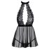 Kissable - babydoll met halsband - kant - zwart - L/XL