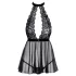 Kissable - babydoll met halsband - kant - zwart - L/XL