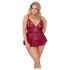 Cottelli Curves - kanten minijurk set - rood