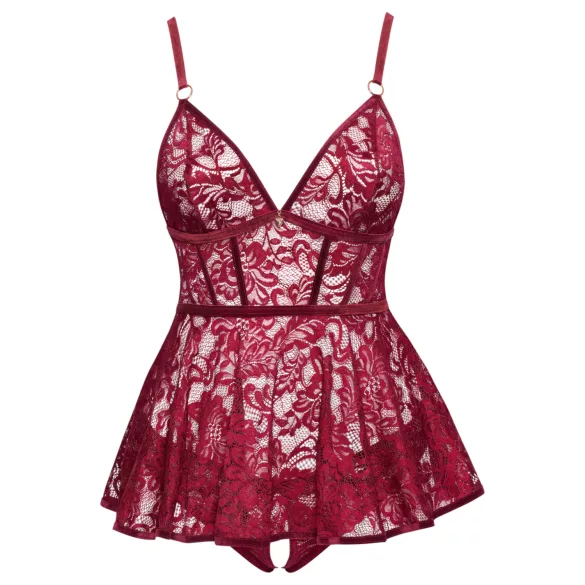 Cottelli Curves - kanten minijurk set - rood