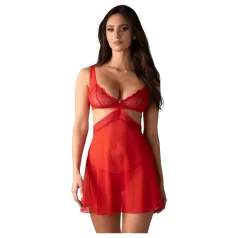   Obsessive Cupide Desir - nachthemd set - doorschijnend kant - rood