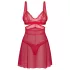 Obsessive Cupide Desir - nachthemd set - doorschijnend kant - rood