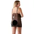 Cottelli Plus Size - transparant nachthemd met kant - zwart - 4XL