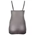 Cottelli Plus Size - transparant nachthemd met kant - zwart - 4XL