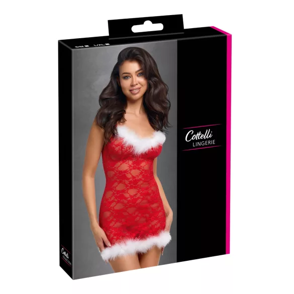 Cottelli - kerst mini-jurkje (rood) - L/XL
