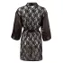 Cottelli - satijnen kimono met kant - kort - zwart - L/XL