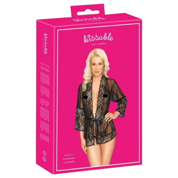 Kissable - korte kimono (zwart)