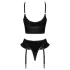 Black Level - bh en string set - kruissluiting - zwart - L