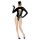Black Velvet - Lange Mouwen Batwoman Body (Zwart) - M